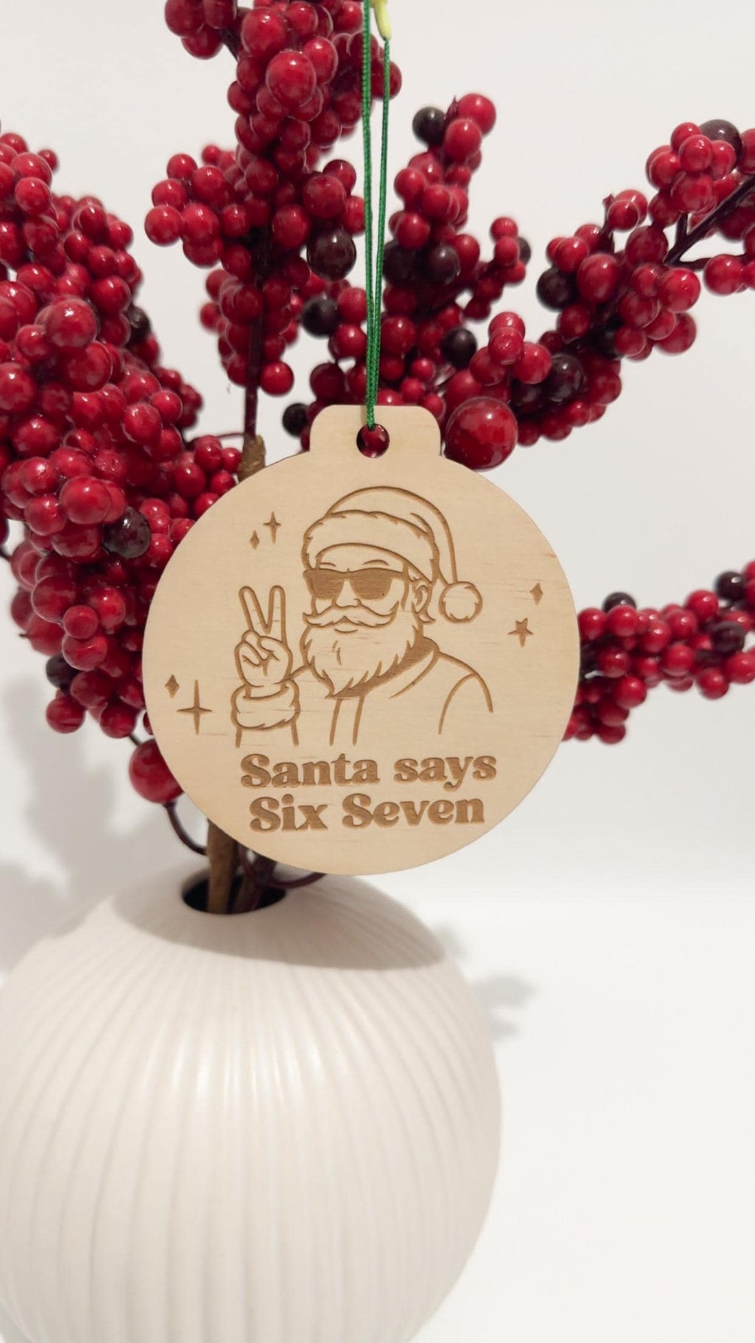 Six Seven Santa Ornament