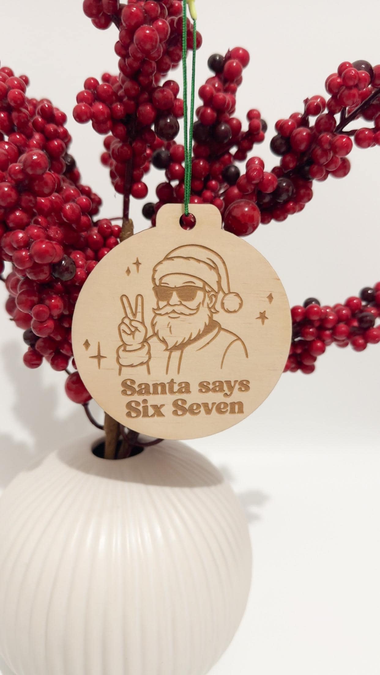 Six Seven Santa Ornament
