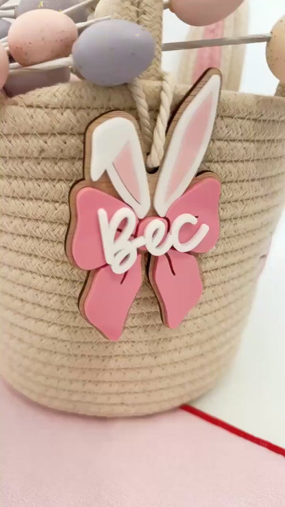 Personalised Bow Easter Basket Tag