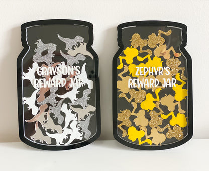 Personalised Kids Reward Jar with Dinosaur Tokens