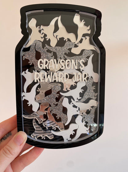 Personalised Kids Reward Jar with Dinosaur Tokens